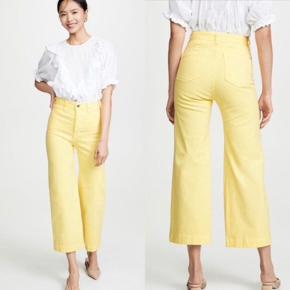 NEW Veronica Beard Cynthia Cropped Jeans in Yellow Size 24